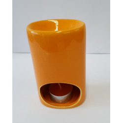 Duftlampe-Teelichtlampe Keramik orange-oval