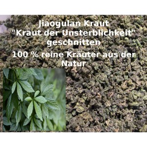 Jiaogulan Kraut  (Gynostemma pentaphyllum) geschnitten